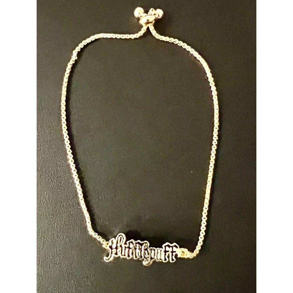 Harry Potter Hufflepuff Citrine Plated Gold  Adjustable Lariat Bracelet NEW